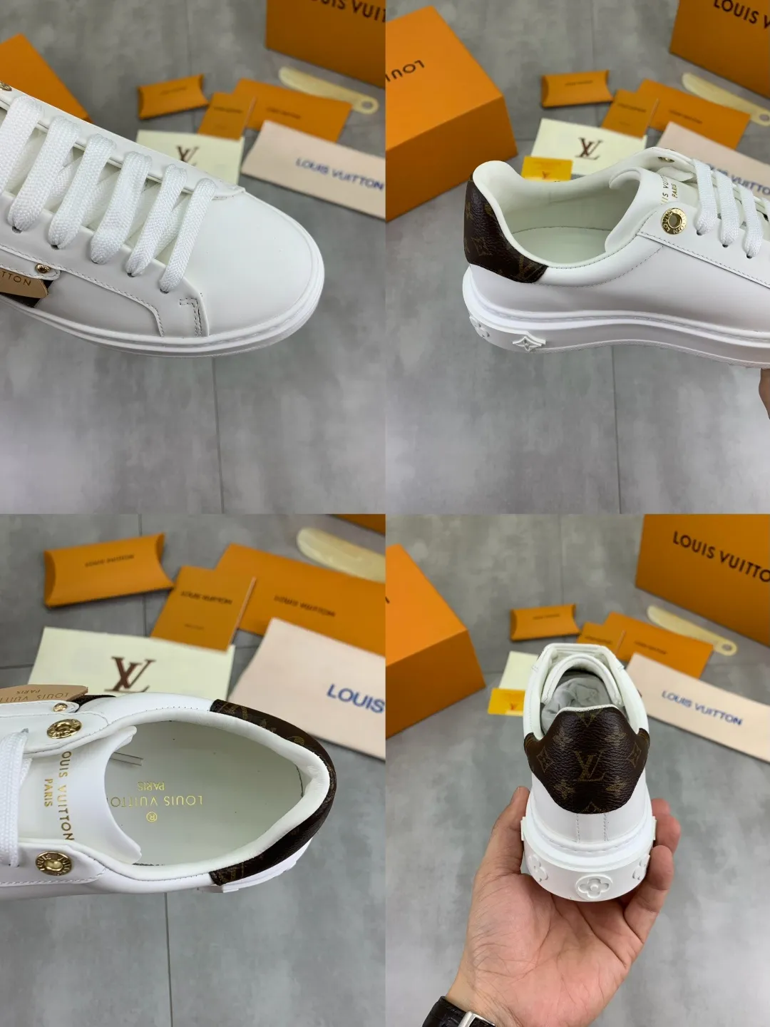 Men's men's shoes 💰P700 new style 💶 top version [LOUIS VUITTON] couple 🧑‍🤝‍🧑 craft style counter series (original order) new style 🍀LV Louis Vuitton - top version LV classic high-top trendy shoes! Made of imported original craft calfskin, original breathable lining, and original wear-resistant, lightweight, high-end TPU outsole! High quality products! 3️⃣ colors are available, size: female 35-39, male 39-44 (female 40, male 45 customized)